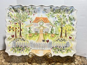 Dario Farrucci Ma Maison Handpainted 19-3/4Serving Platter Tabletops Unlimited - Picture 1 of 18
