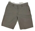 Dockers Khaki Shorts Men 30 Chino Brown Heavy Twill Khaki Denim Slit Pockets