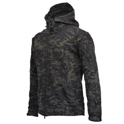 Men Waterproof Tactical Soft Shell Military Jacket Coat Army Windbreaker Outdoor - Image 1 of 4