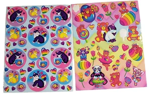 VTG Lisa Frank Vintage Stickers Sheets Cats Bears Rainbow Koala Early 90s - Picture 1 of 4