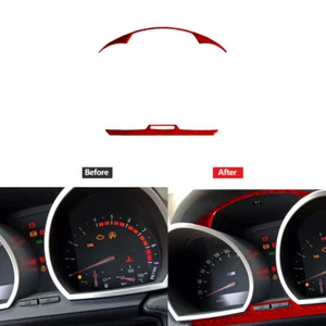 2Pcs Red Carbon Fiber Speedmeter Panel Frame Cover Trim Decal For BMW Z4 2003-08 - Picture 1 of 12