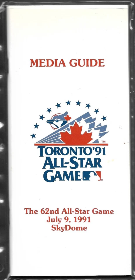 1991 MLB All Star Game  TORONTO BLUE JAYS  MEDIA PRESS GUIDE  NM - Image 1 of 1