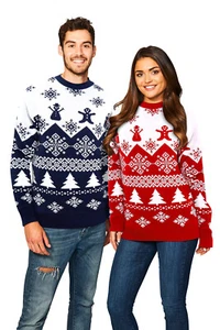 Invierno Navidad Jersey Familia Hombres Mujeres Niños Unisex Navidad Tejido Suéter Novedad - Imagen 1 de 10