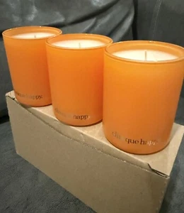 3 x LIMITED EDITION Clinique Happy Scented Home Candle (70g )in BROWN BOX - Picture 1 of 5