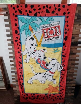VTG 90's Walt Disney's 101 Dalmatians Graphic Beach Towel - Cotton  - Image 1 of 3