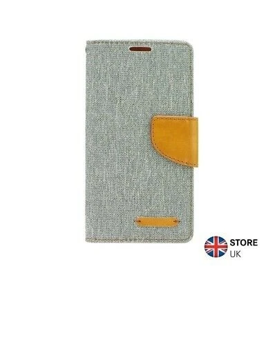 new Canvas Gray-Brown Case Cover Wallet Card Holder For Samsung Galaxy J7 2016 - Image 1 of 1