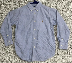 Ralph Lauren Boys Button Up Youth Polo Logo Long Sleeve Shirt Size 6 - Picture 1 of 7