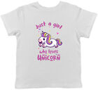 Girl Who Loves Unicorn Kids T-Shirt Fantasy Horse Magical Childrens Boys Girls