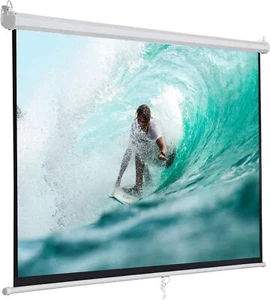 Portable Projector Screen 100'' 16:9 HD Manual Pull Down Projection Screen Movie - Picture 1 of 20