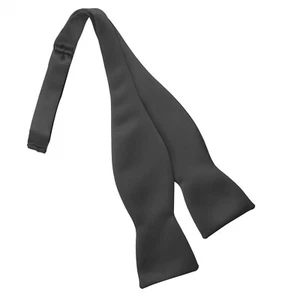 NEW Mens Black Real Satin Self Tie Bow Tuxedo Tux Formal Quality TUXXMAN - Picture 1 of 1