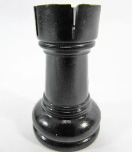 Tower Chess Set Replacement Piece Black Plastic 2"X1 1/4" - Picture 1 of 2