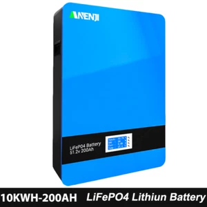 Batería de iones de litio 10 kWh LiFePO4 51,2 V 200 Ah batería montada en la pared BMS almacenamiento solar  - Imagen 1 de 10