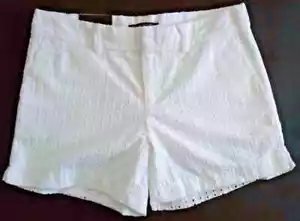 Banana Republic weiß 4 1/2" Ösen Shorts Größe 2 neu mit Etikett - Bild 1 von 2