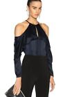 Cushnie Et Ochs Size 6 Rrp$695 Cold Shoulder Top With Keyhole Bnwt Midnight New