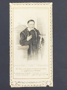 holy card santino merlettato canivet L. TURGIS PL. 502 ST. VICENTE PAUL - Picture 1 of 2