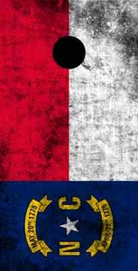 Worn State (North Carolina) Flag Themed Cornhole Board Prints / Wrap / Corn Hole - Picture 1 of 2