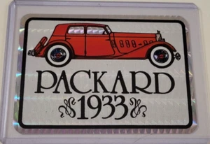 1933 PACKARD Antique Car 1980's PRISMATIC Prism VENDING MACHINE STICKER CARD NM - Picture 1 of 3