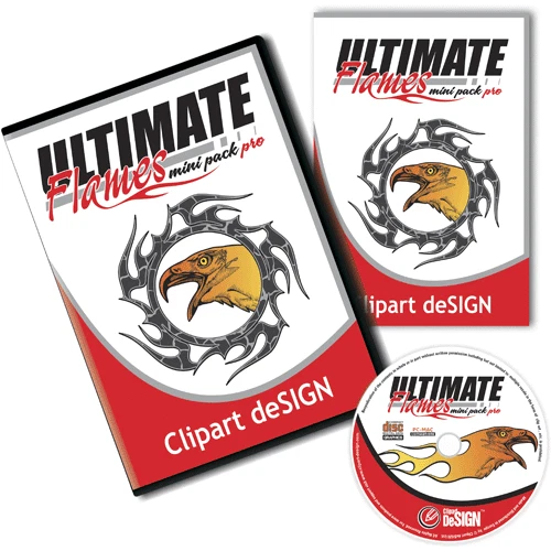 FLAMES CLIPART-VINYL CUTTER PLOTTER IMAGES-VECTOR CLIP ART GRAPHICS CD - Image 1 of 1