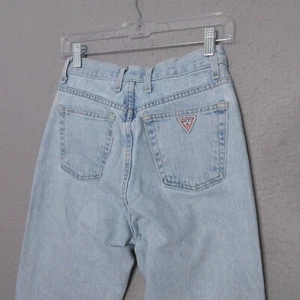 Vintage Guess Jeans Damen 28 Triangle Patch Light Wash Made in USA 100% Baumwolle - Bild 1 von 13