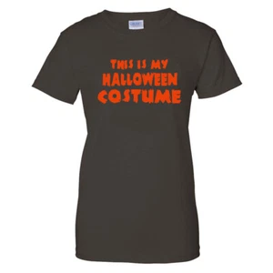 THIS IS MY HALLOWEEN COSTUME FUNNY Trick or Treat ORANGE PRINT Men's T shirt 496 - Picture 1 of 1
