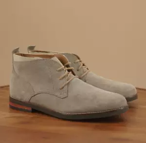 Cole Haan Mens Ogden Chukka Boots Gray Suede Block Heel Lace Up Size 8.5M - Picture 1 of 9