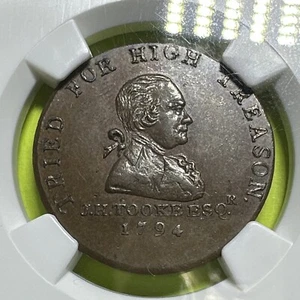 1794 Great Britain DH-1045A Middlesex Tooke E Plain NGC MS63BN Conder Token 1/2p - Picture 1 of 7