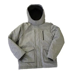 Abercrombie Kids Boys Parka Coat Jacket NEW Hooded Youth 13 14 Gray Fleece Lined - Picture 1 of 18