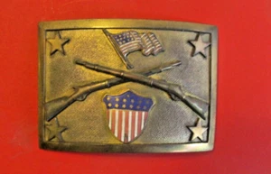 CIVIL WAR ERA ENAMELED BELT BUCKLE ORIGINAL MUSEUM DISPLAY W COA US ARMY RARE EX - Picture 1 of 15