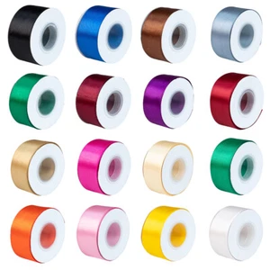Craft County Double Faced Satin Ribbon – 2”,1 ½”, 1 ¼", & 1” – 22 Various Colors - Picture 1 of 67