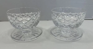 Waterford Comeragh Footed Crystal Desert Bowl Set Of 2 Clear Cut Waterford Bowls - Picture 1 of 11