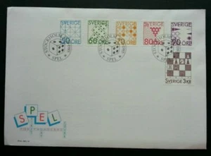 [SJ] Sweden Chess 1985 Indoor Games Competition (stamp FDC) *toning - Picture 1 of 6