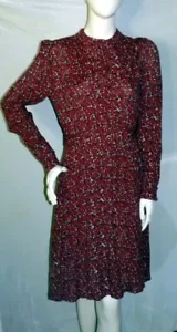 Abito midi Paris Atelier & Other Stories donna 4 maniche lunghe rosso Ditsy floreale - Foto 1 di 4