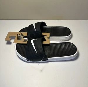 Nike Benassi Solarsoft Slides Sandals Men's Size 9 Black White 431884 002 RARE - Picture 1 of 4