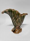 Vtg Royal Hagar Vase Opening Leaves Pattern Perfect Condition, Brown & Green