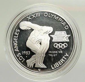 1983 S UNITED STATES Los Angeles 23rd Olympics Proof Silver Dollar Coin i94829 - Picture 1 of 3