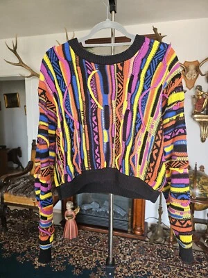 Damen Pullover 42 Meeroo Australia Coogi-Stil Wolle Baumwolle Vintage - Bild 1 von 4