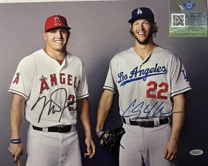 Clayton Kershaw & Mike Trout Los Angeles & Dodgers Signed Auto 11x14 TSA COA - Picture 1 of 5