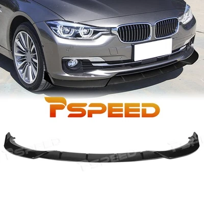 Labio de alerón de parachoques delantero PP negro brillante para BMW 320i 328i 330i F30 F35 2016-19 Foto 1 de 4