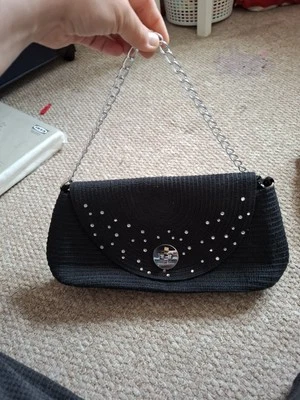 DENTS WOVEN BLACK BAG UNDERARM STRAP HANDBAG - Image 1 of 4