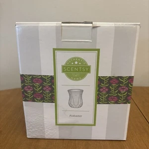 Scentsy Alabaster weiß elektrischer Wachswärmer geometrisch Keramik - Bild 1 von 5
