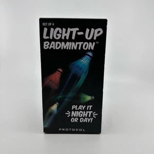 Protocol Light Up LED Badminton Shuttlecocks LED Goose Feather Cork Balls 4 Pcs - Picture 1 of 3