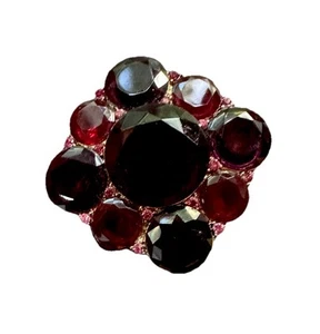Vintage Liz Claiborne Brooch Purple Fuchsia Rhinestone Jewelry Pin Lc - Picture 1 of 6