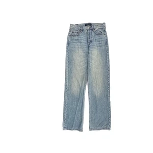 Aeropostale 90s Baggy Button Fly Damen Gr. 2 Medium Wash Blue Denim Jeans - Bild 1 von 5