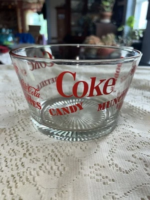 Vintage Coca-Cola 7" Heavy Glass Snack Candy Bowl Dish Ice Bucket COKE - Image 1 of 3