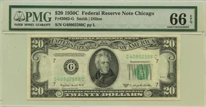 1950C $20 Federal Reserve Note Chicago Fr# 2062-G PMG Gem66 EPQ - Picture 1 of 2