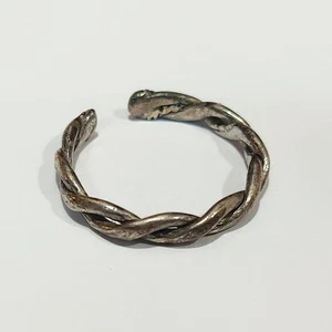 Anillo trenzado de plata de ley 925 talla 5 - Imagen 1 de 2