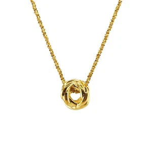 Damen Halskette 925 Silber vergoldet Anhänger Knoten Symbol Vereinigung Liebe Freundschaft - Bild 1 von 5