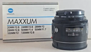 Minolta Maxxum AF 50mm 1: 1.7 (22) 49mm Lens ~ Both Covers ~ Good Condition - Picture 1 of 6