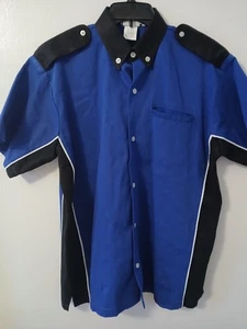 Camicia Speed Zone Race Gear manica corta con bottoni blu nera taglia media - Foto 1 di 7