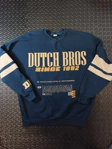 Dutch Bros Sweatshirt Erwachsene M blau seit 1992 Rundhals Mitarbeiter exklusiv RAR - Bild 1 von 12